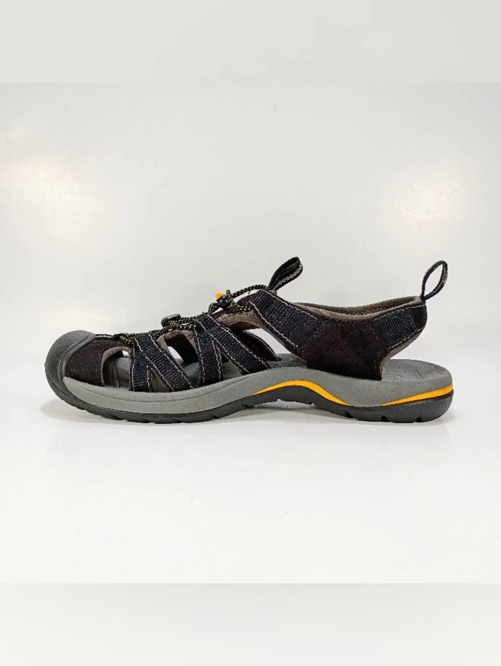 Keen Kanyon Mens 11.5 Black Bungee Lace Outdoor Sport Hiking Sandals